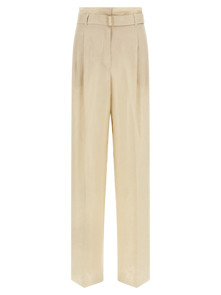 Max Mara Beige Linen Casual Pants