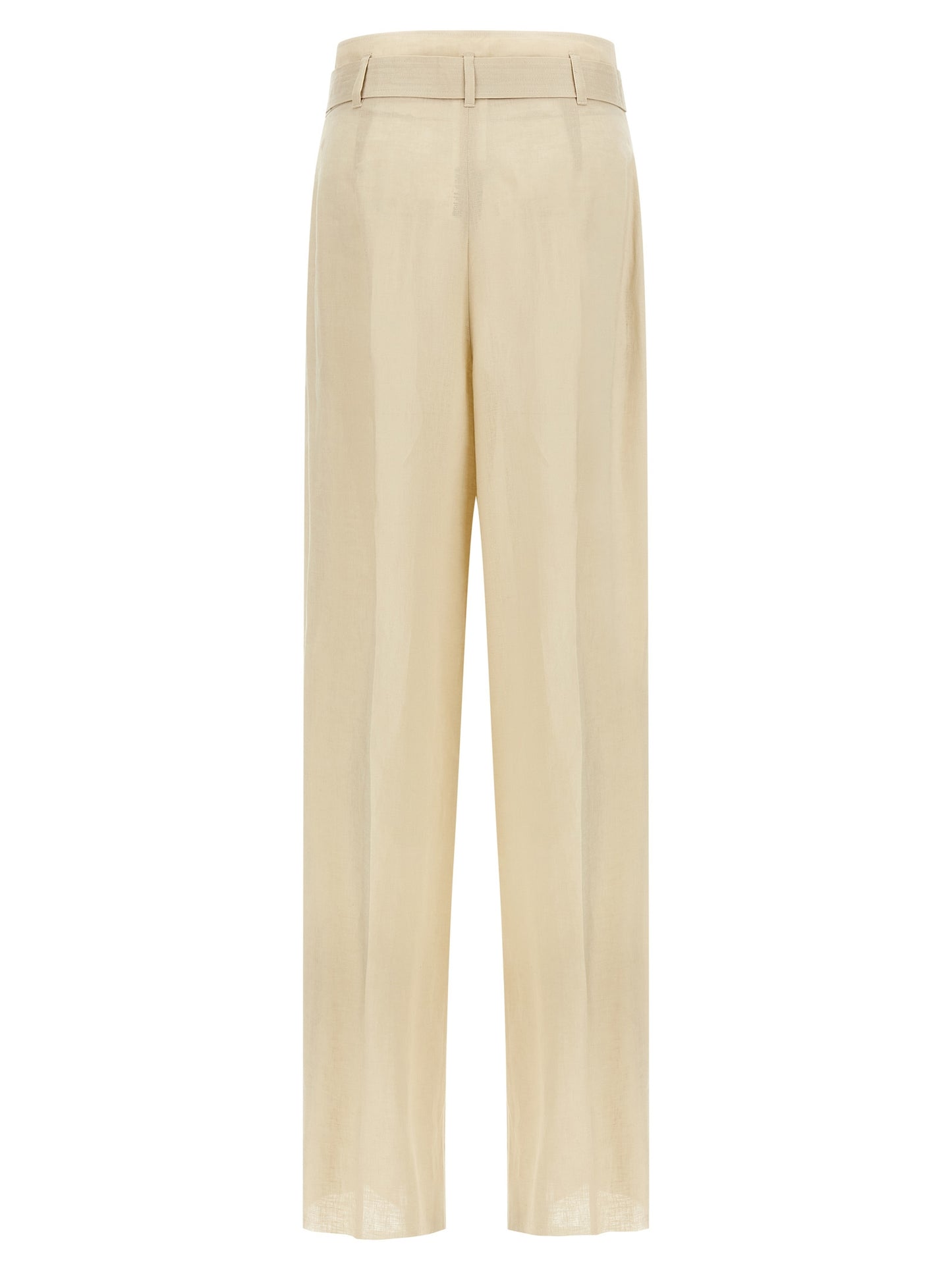 Max Mara Beige Linen Casual Pants