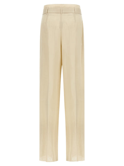 Max Mara Beige Linen Casual Pants