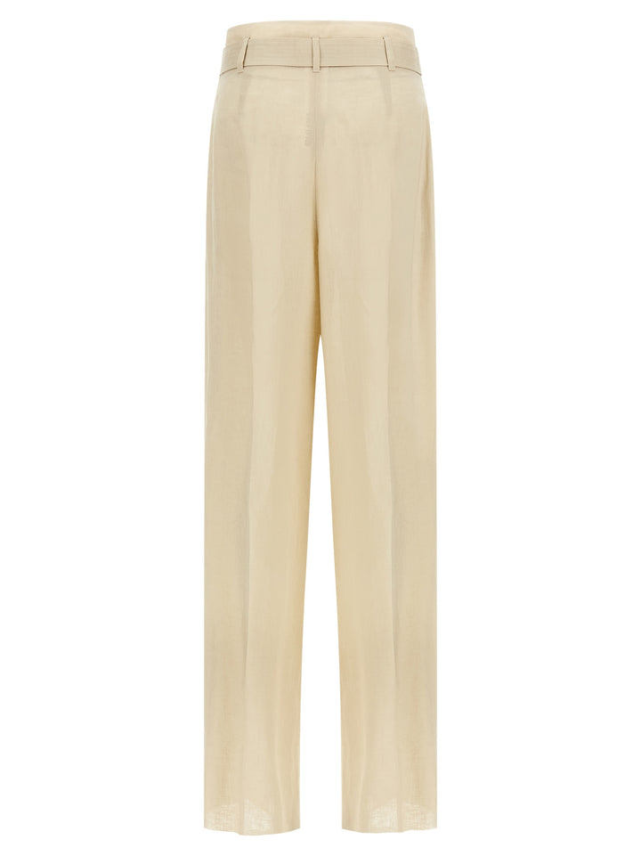 Max Mara Beige Linen Casual Pants