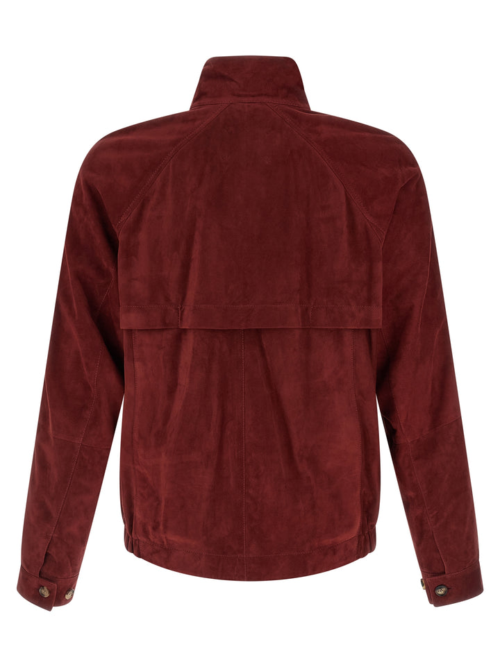 Brunello Cucinelli Multicolor Lamb Leather Leather Jacket