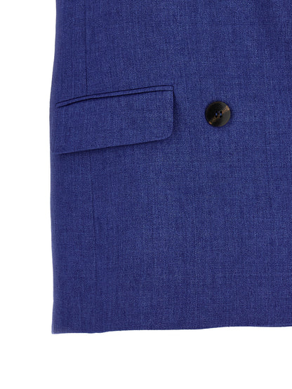 Max Mara Blue Linen Sleeveless Jacket