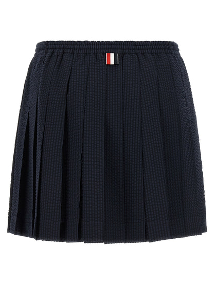 Thom Browne Blue Wool Long Skirt
