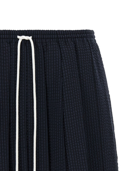 Thom Browne Blue Wool Long Skirt