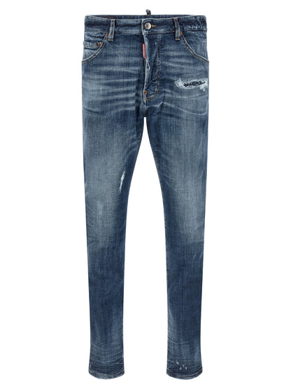 Dsquared² Blue Cotton Slim Fit Jeans