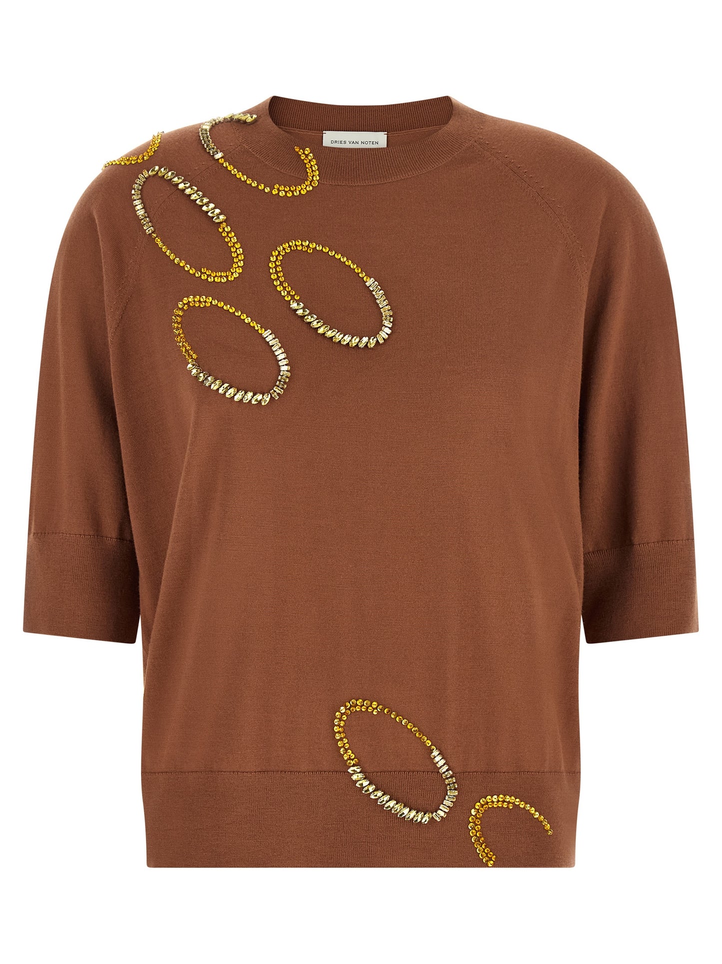 Dries Van Noten Brown Merino Wool Cardigan