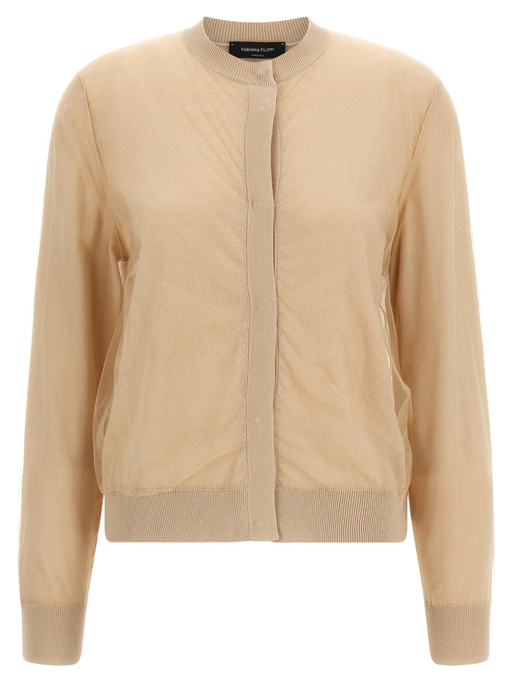 Fabiana Filippi Brown Virgin Wool Cardigan