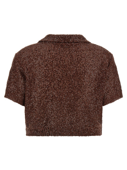 Brunello Cucinelli Brown Linen Polo Shirt