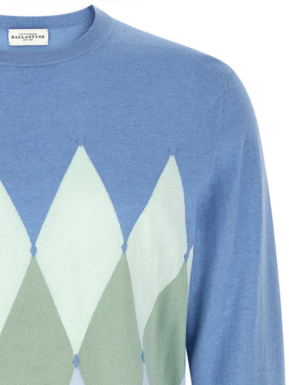 Ballantyne Blue Cotton Cardigan