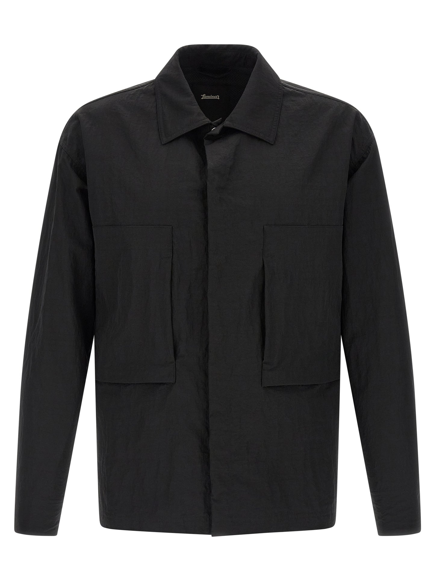 LAMINAR Black Polyamide Full-Length Jacket