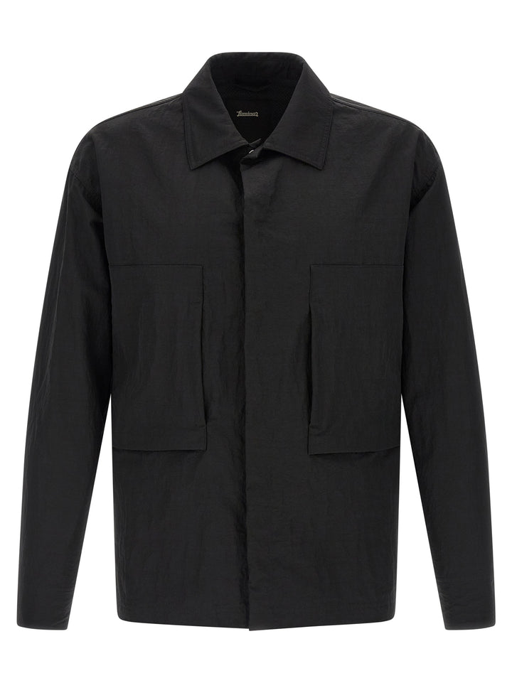 LAMINAR Black Polyamide Full-Length Jacket