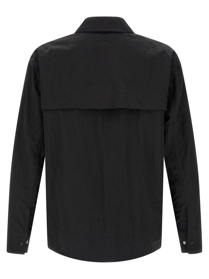 LAMINAR Black Polyamide Full-Length Jacket