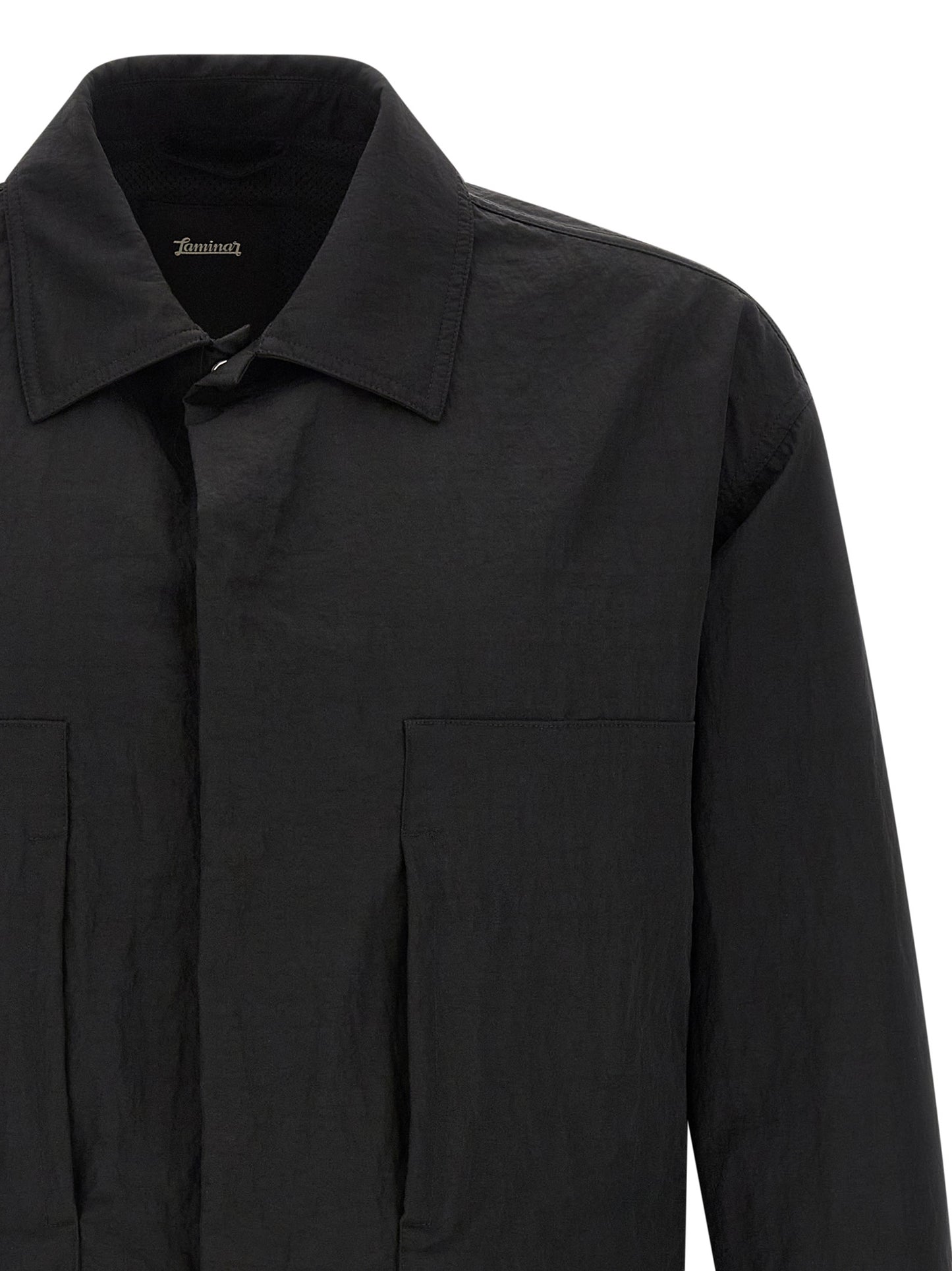 LAMINAR Black Polyamide Full-Length Jacket