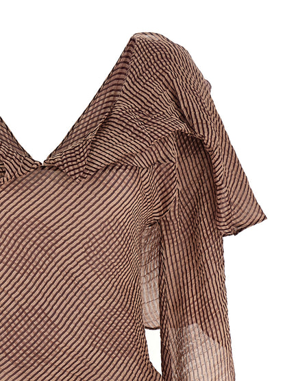 Kiko Kostadinov Bordeaux Linen Blouse