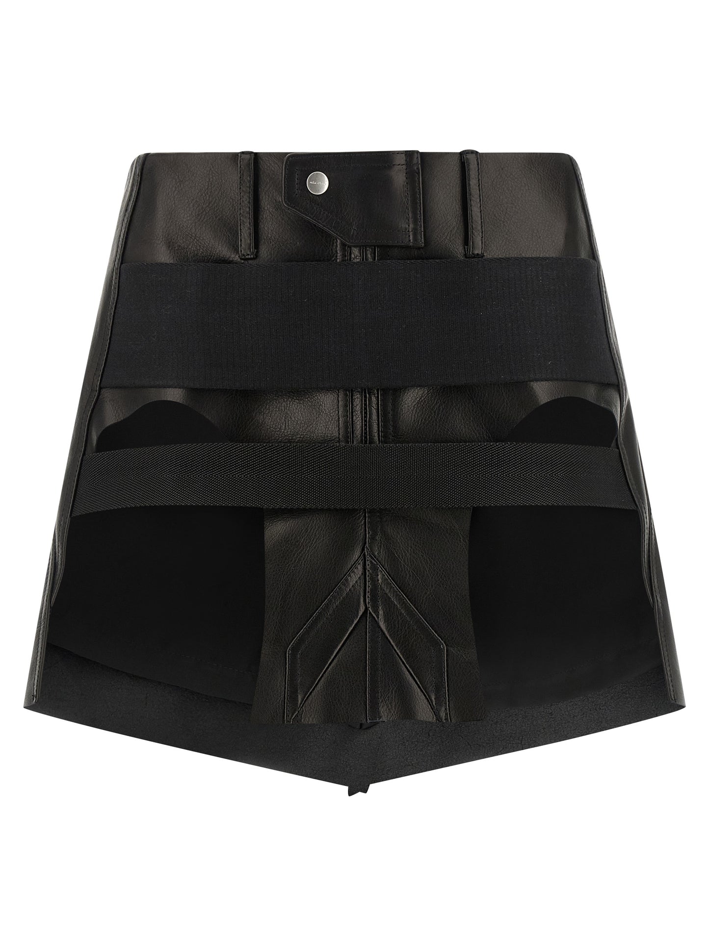 Rick Owens Black Calfskin Long Skirt