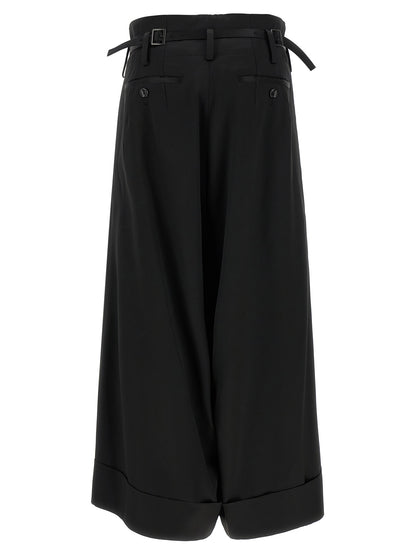 Junya Watanabe Black Acetate Flared Pants