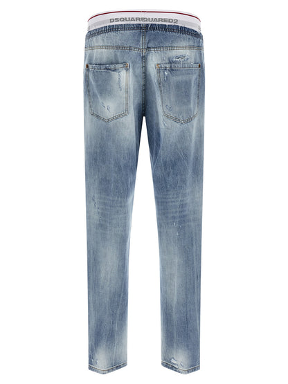 Dsquared² Blue Cotton Relaxed Fit Jeans