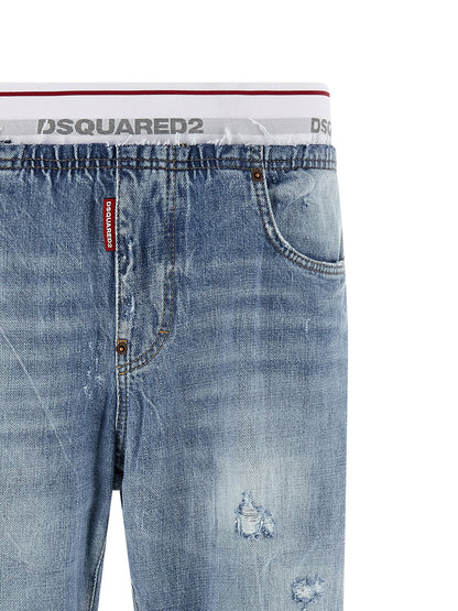 Dsquared² Blue Cotton Relaxed Fit Jeans