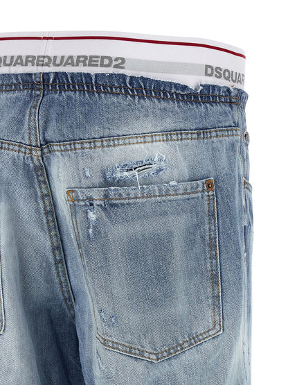 Dsquared² Blue Cotton Relaxed Fit Jeans
