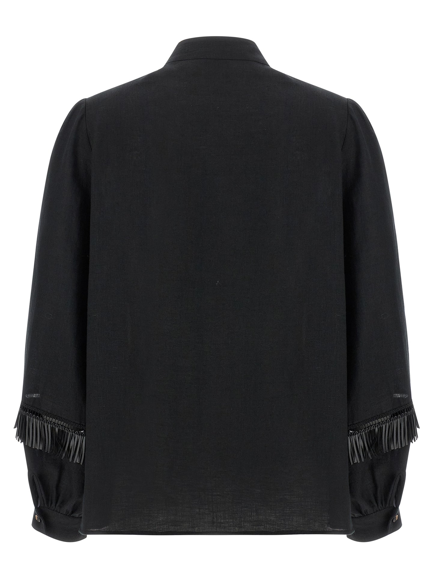 Kiton Black Linen Blouse