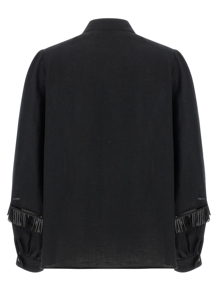 Kiton Black Linen Blouse