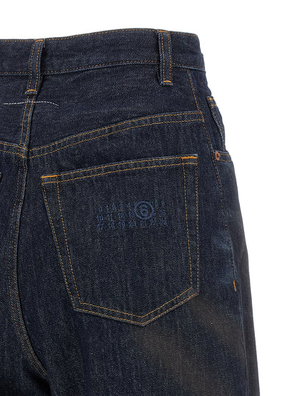 MM6 Maison Margiela Blue Cotton High-Waisted Jean