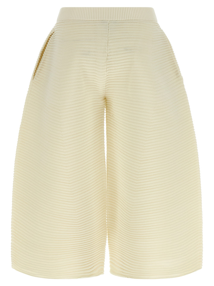 Issey Miyake White Polyester Cropped Pants