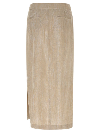 Peserico Beige Viscose Midi Skirt