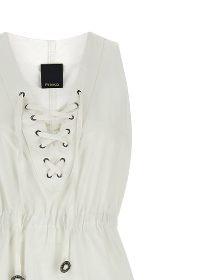 PINKO White Cotton Long Dress