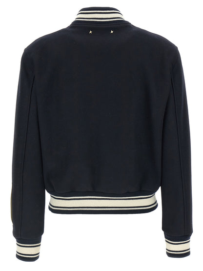 Golden Goose Blue Virgin Wool Bomber