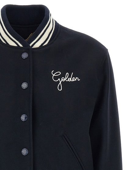 Golden Goose Blue Virgin Wool Bomber