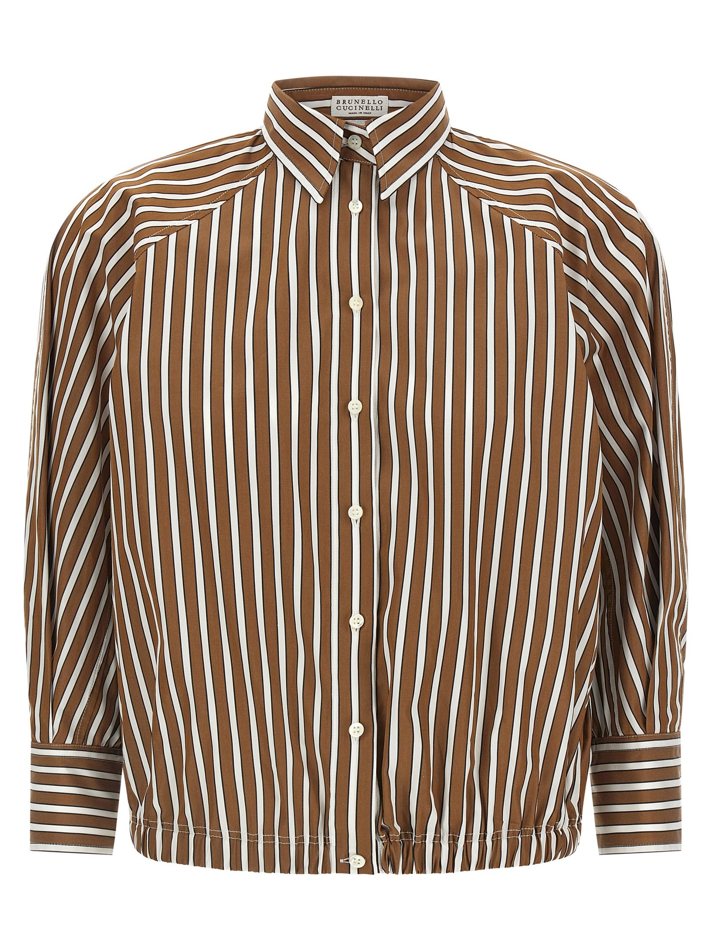 Brunello Cucinelli Brown Cotton Blouse