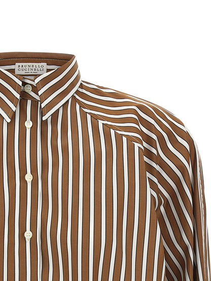 Brunello Cucinelli Brown Cotton Blouse