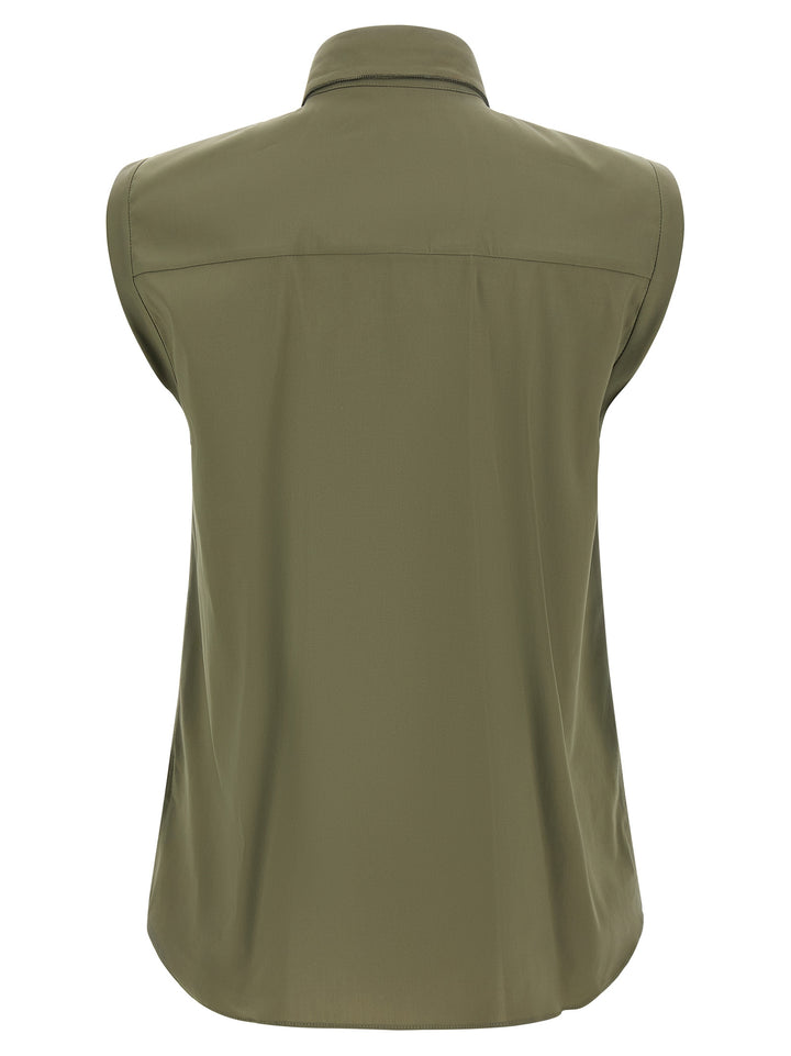 Brunello Cucinelli Bicolor Cotton Blouse
