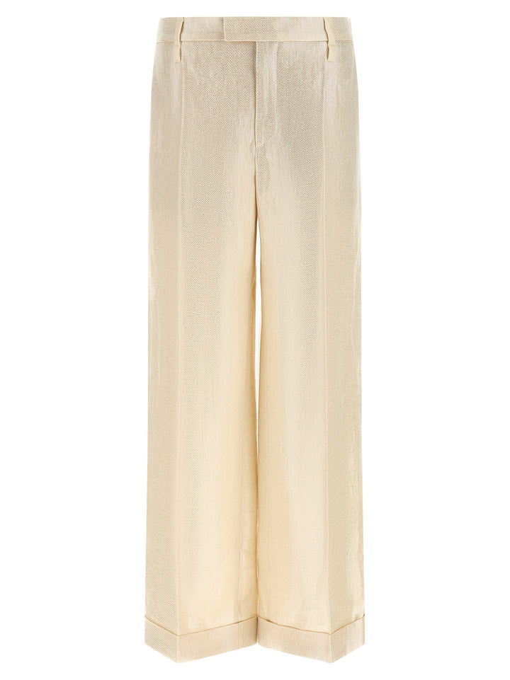 Brunello Cucinelli Gold Linen Casual Pants