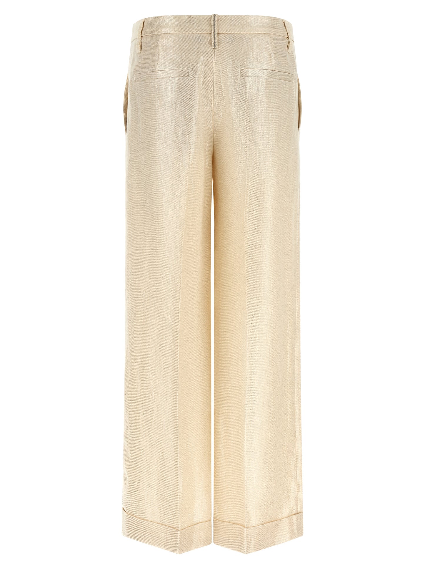 Brunello Cucinelli Gold Linen Casual Pants