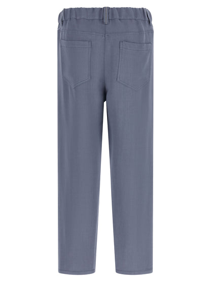 Brunello Cucinelli Blue Viscose Casual Pants