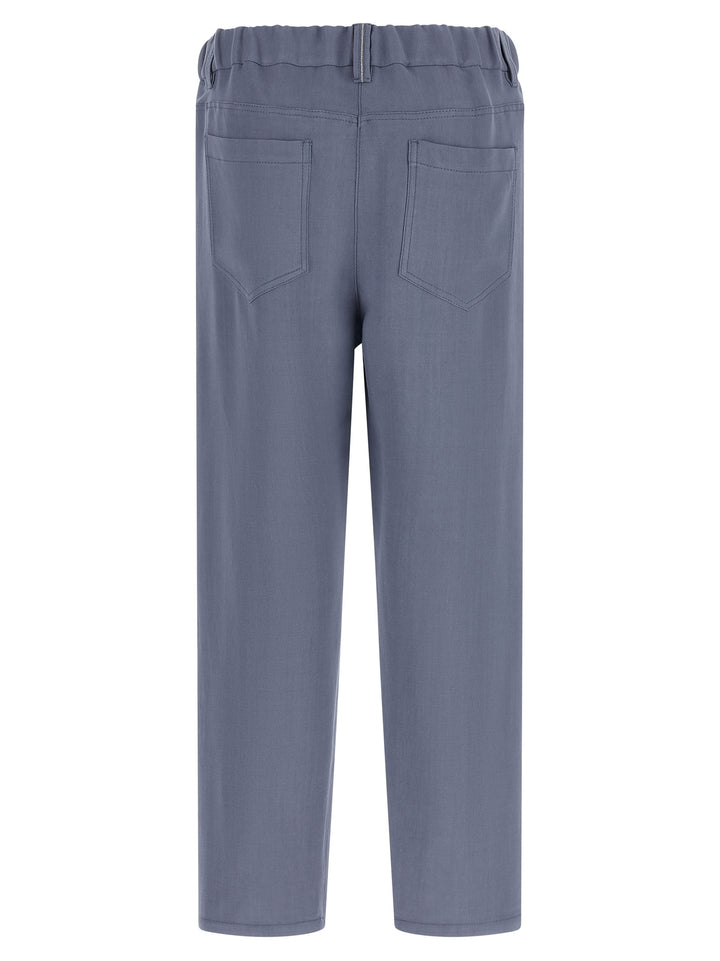 Brunello Cucinelli Blue Viscose Casual Pants