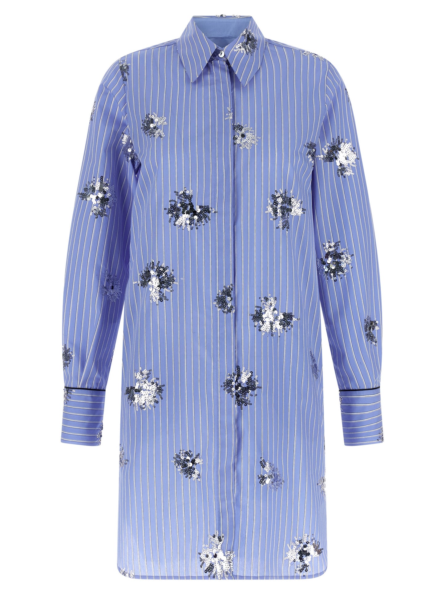 LE TWINS Blue Cotton Short Dress
