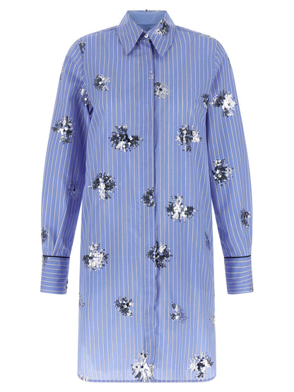 LE TWINS Blue Cotton Short Dress
