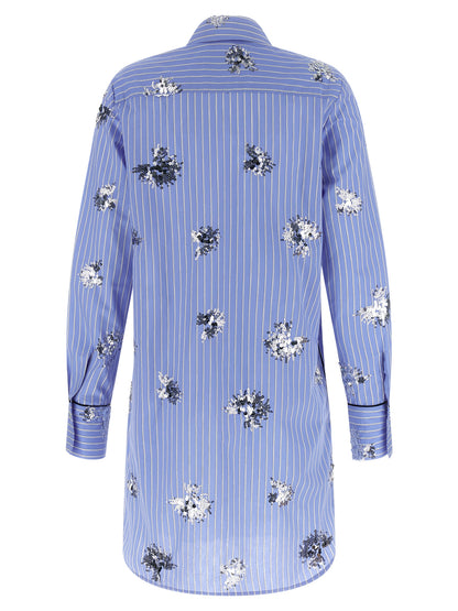 LE TWINS Blue Cotton Short Dress
