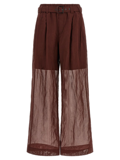 Brunello Cucinelli Bordeaux Cotton Flared Pants