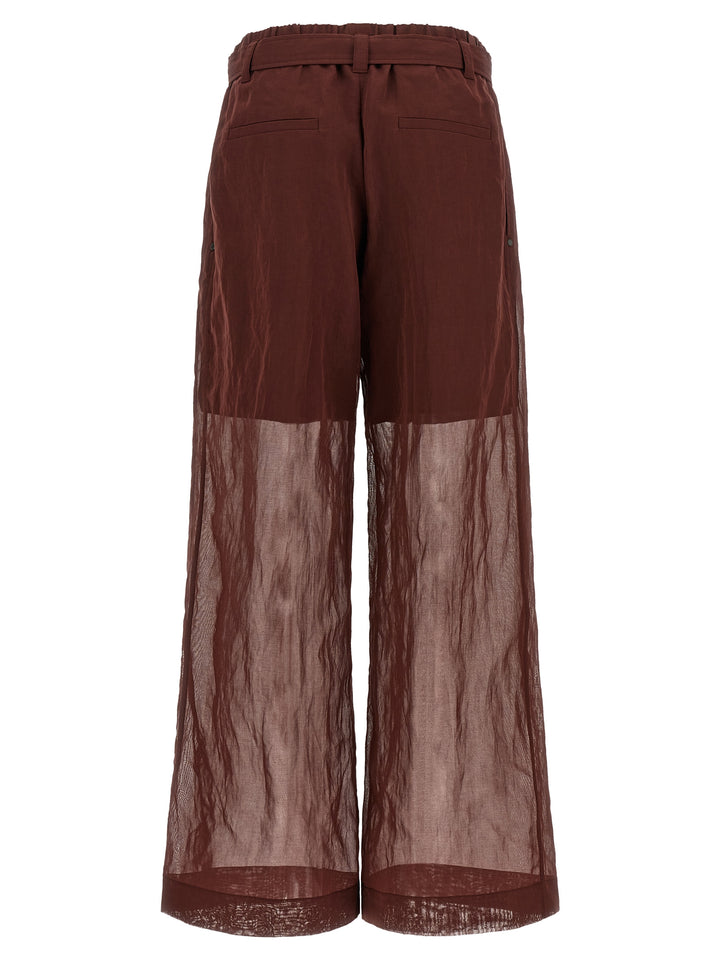 Brunello Cucinelli Bordeaux Cotton Flared Pants