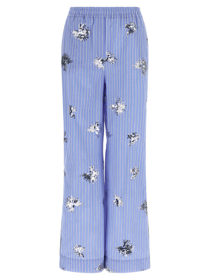 LE TWINS Blue Cotton Casual Pants