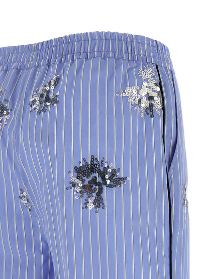 LE TWINS Blue Cotton Casual Pants