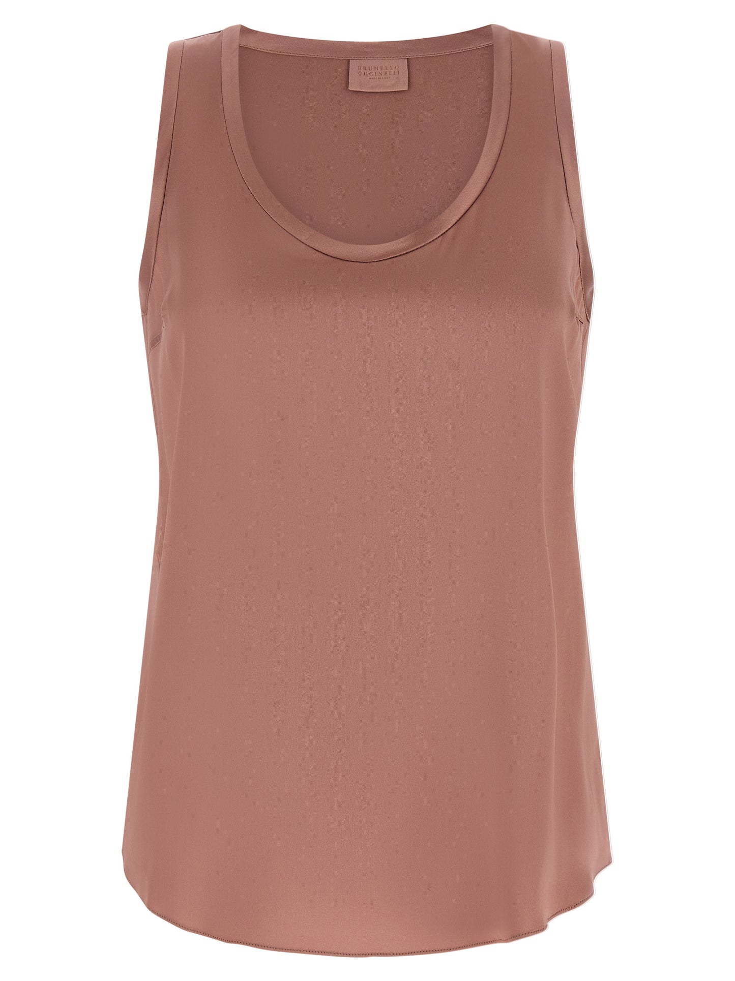Brunello Cucinelli Multicolor Silk Sleeveles T-Shirt