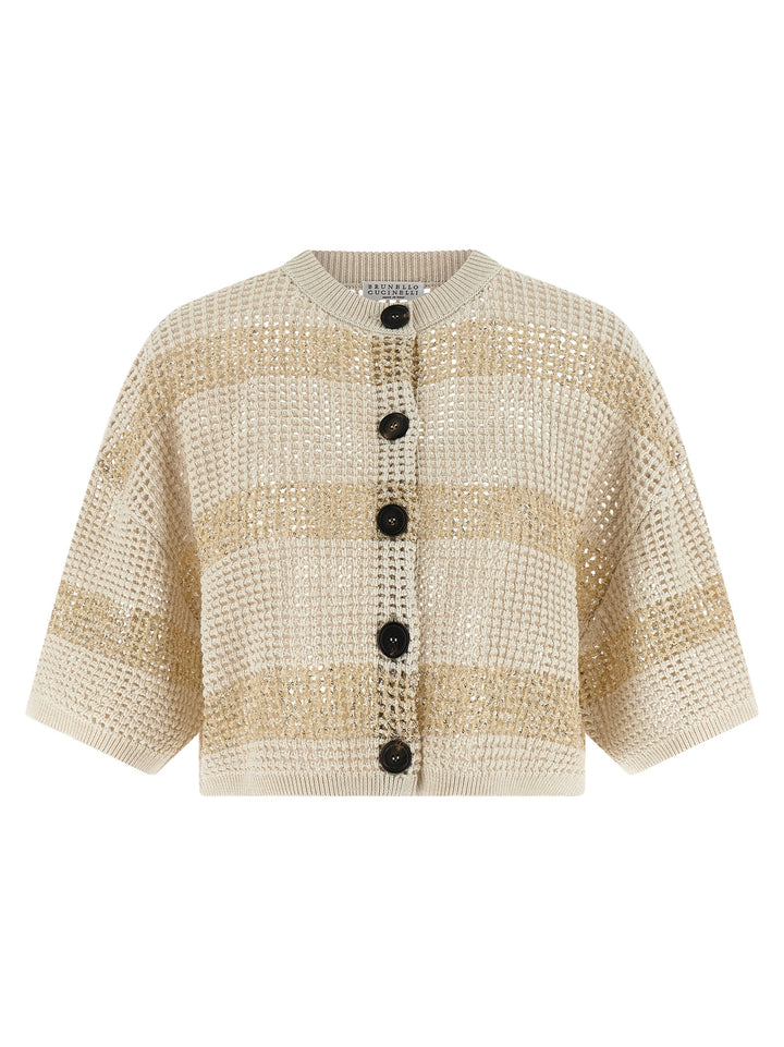 Brunello Cucinelli Beige Cotton Cardigan