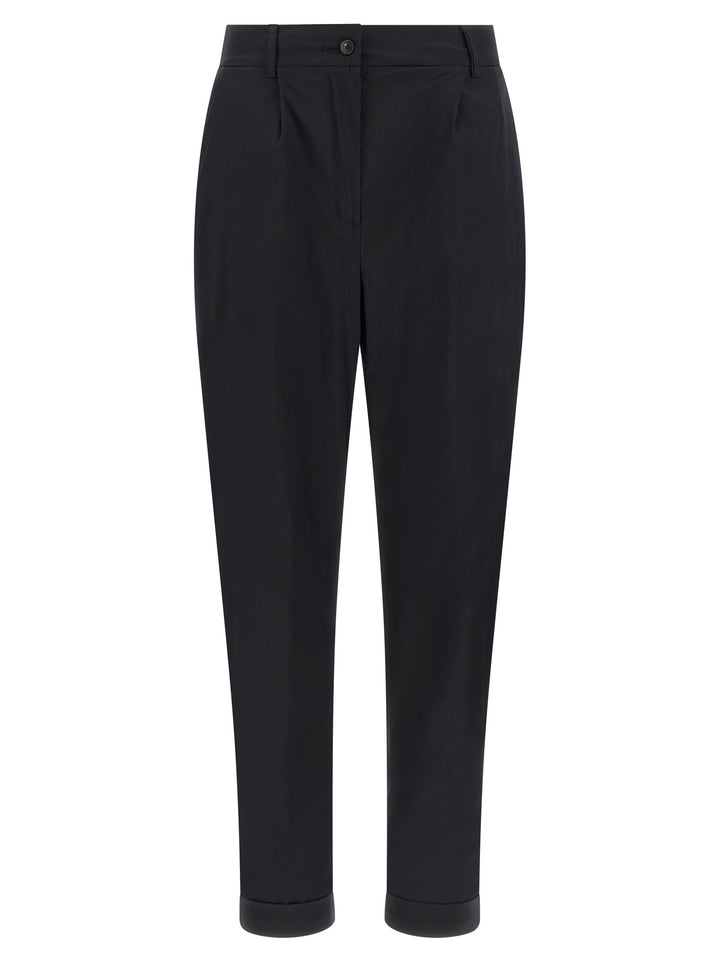 Kiton Black Cotton Casual Pants