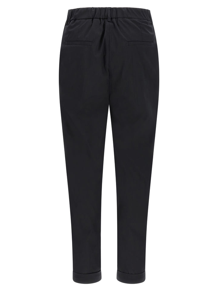 Kiton Black Cotton Casual Pants