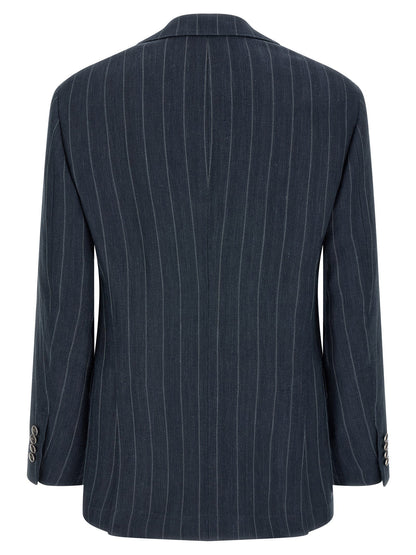 Brunello Cucinelli Blue Hemp Blazer
